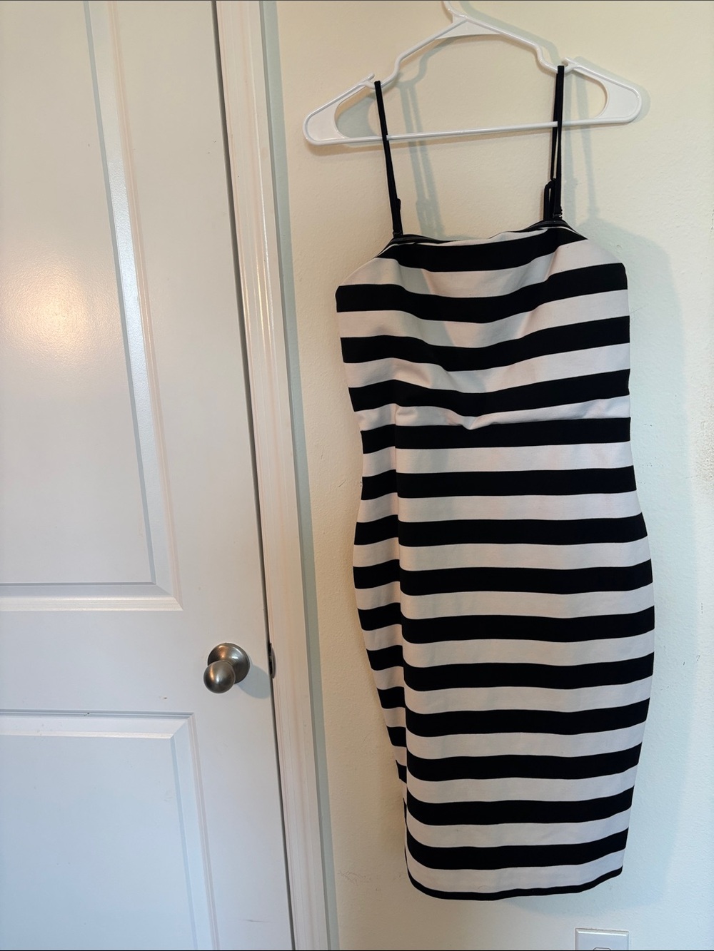 Express Black and White Striped Spaghetti Strap Mini Dress